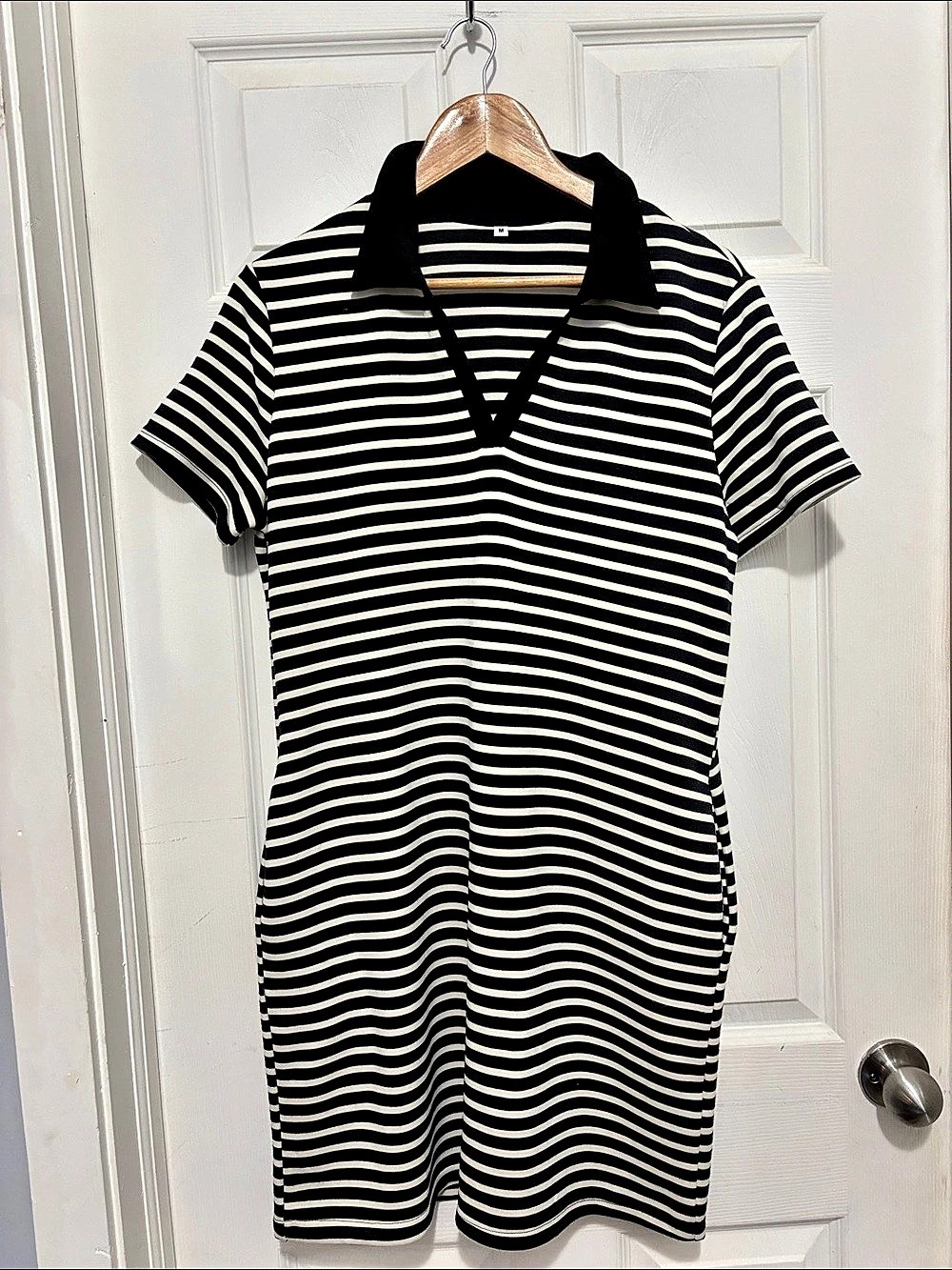 Striped V-Neck Mini Dress